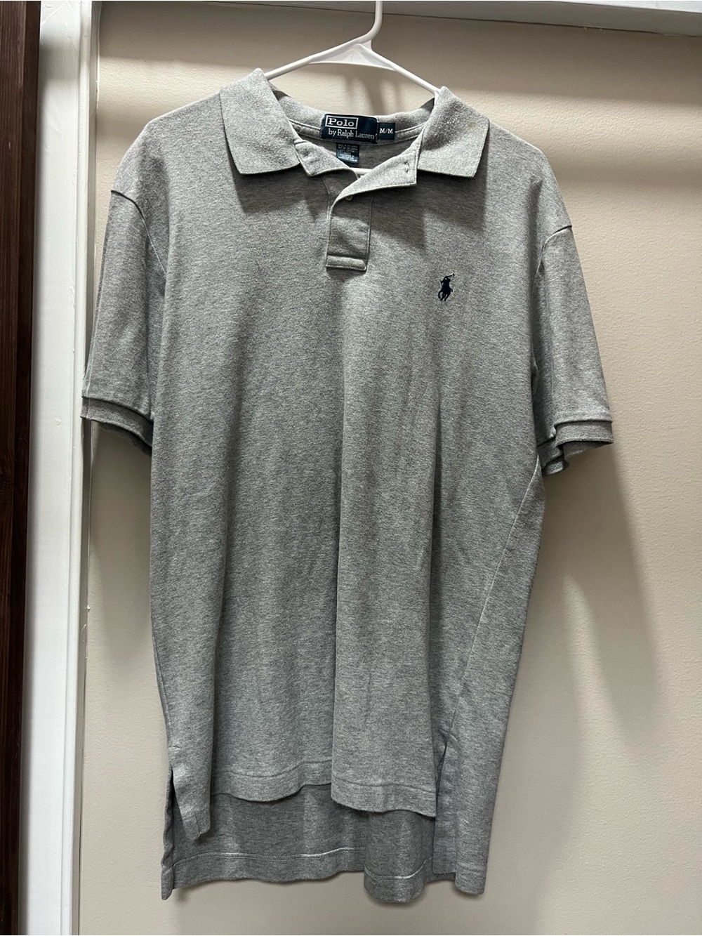 Ralph Lauren Men's Heather Gray Polo Shirt with Navy Pony